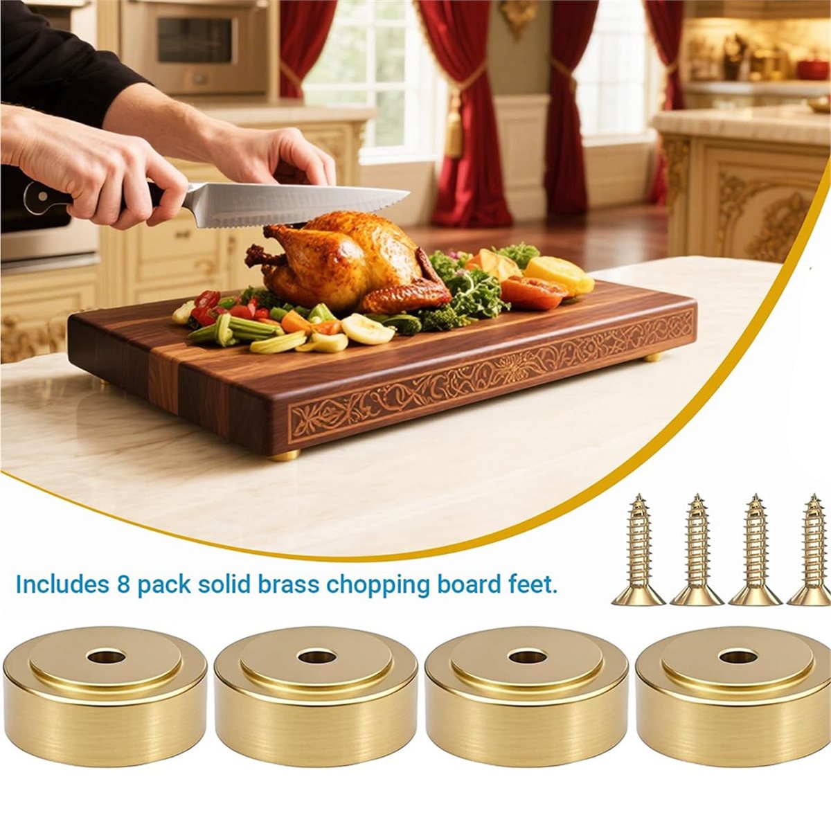 Paquete de 8 Patas de Latón pa - Cutting Board Foam reseña y precio